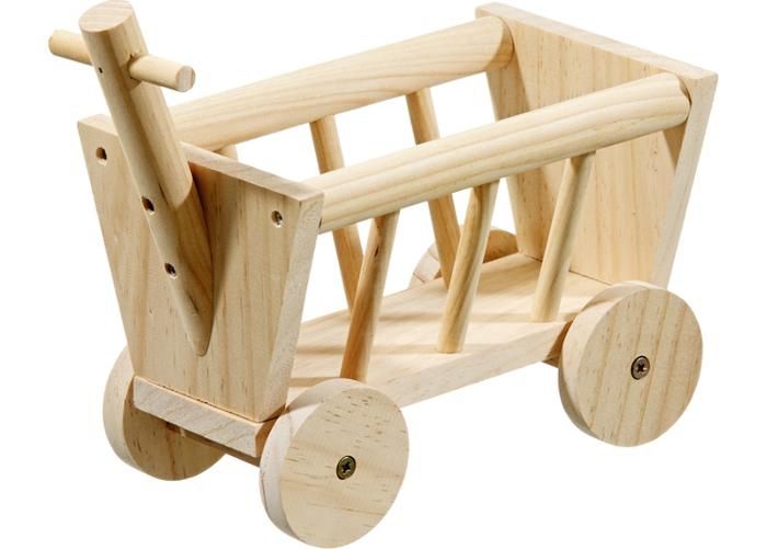 Pieneläinten heinäkärry handcraft 20 cm kuvasuurennos