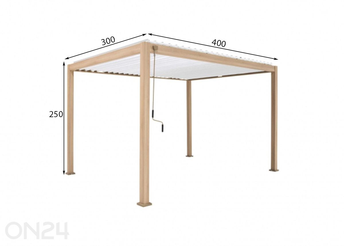 Pihakatos Mirador-111 3x4 m kuvasuurennos mitat