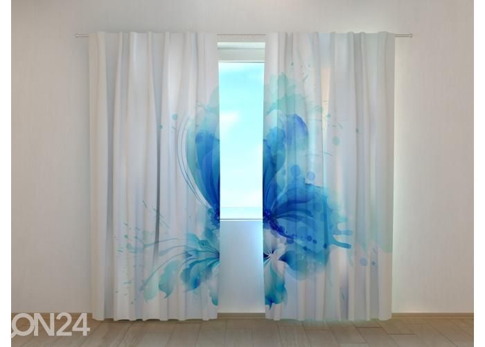Pimennysverhot Abstract Butterfly on the Blue Flower 240x220 cm kuvasuurennos