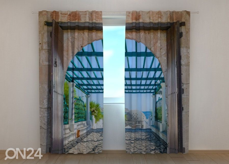 Pimennysverhot Beautiful Old Greece 240x220 cm kuvasuurennos