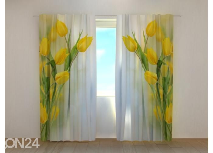 Pimennysverhot Beautiful Yellow Tulips 240x220 cm kuvasuurennos