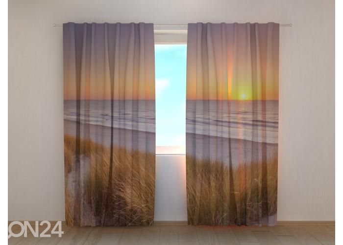 Pimennysverhot Dunes and Beach at Sunset in The Netherlands 240x220 cm kuvasuurennos