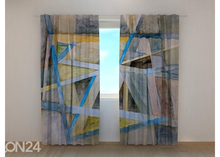 Pimennysverhot Geometric Abstract Lines 240x220 cm kuvasuurennos