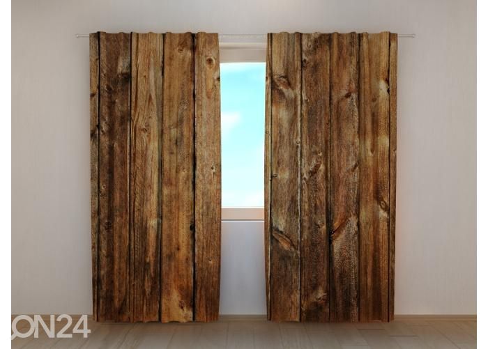 Pimennysverhot Old Wooden Planks 240x220 cm kuvasuurennos