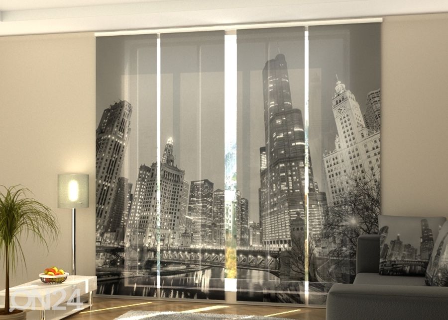Pimentävä paneeliverho Grey city 240x240 cm kuvasuurennos