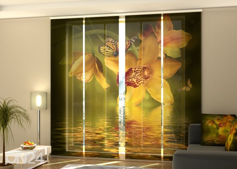 Pimentävä paneeliverho Jade orchids 240x240 cm kuvasuurennos