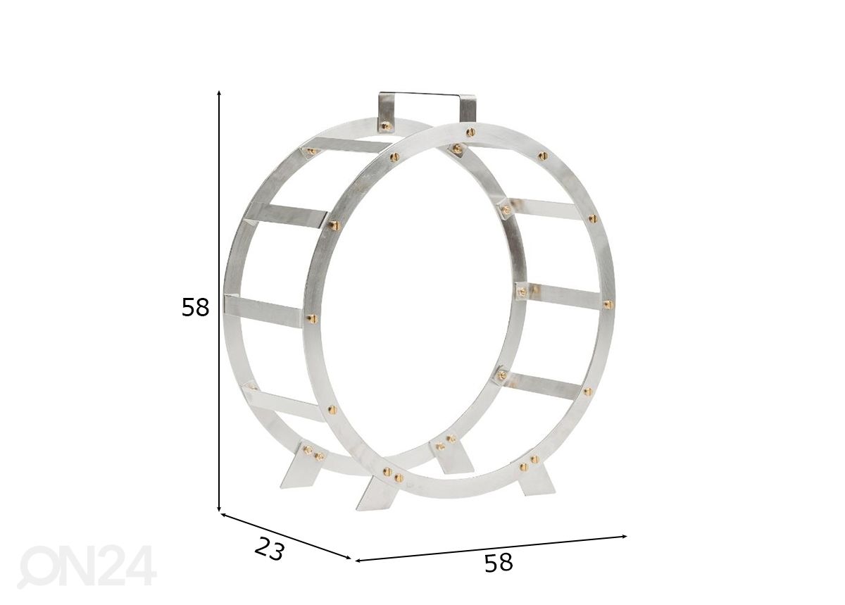 Polttopuukori terästä Hugo-inox, Ø 58 cm kuvasuurennos mitat