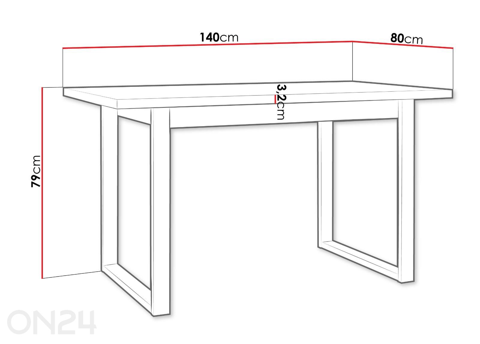 Pöytä Ikon M kuvasuurennos mitat