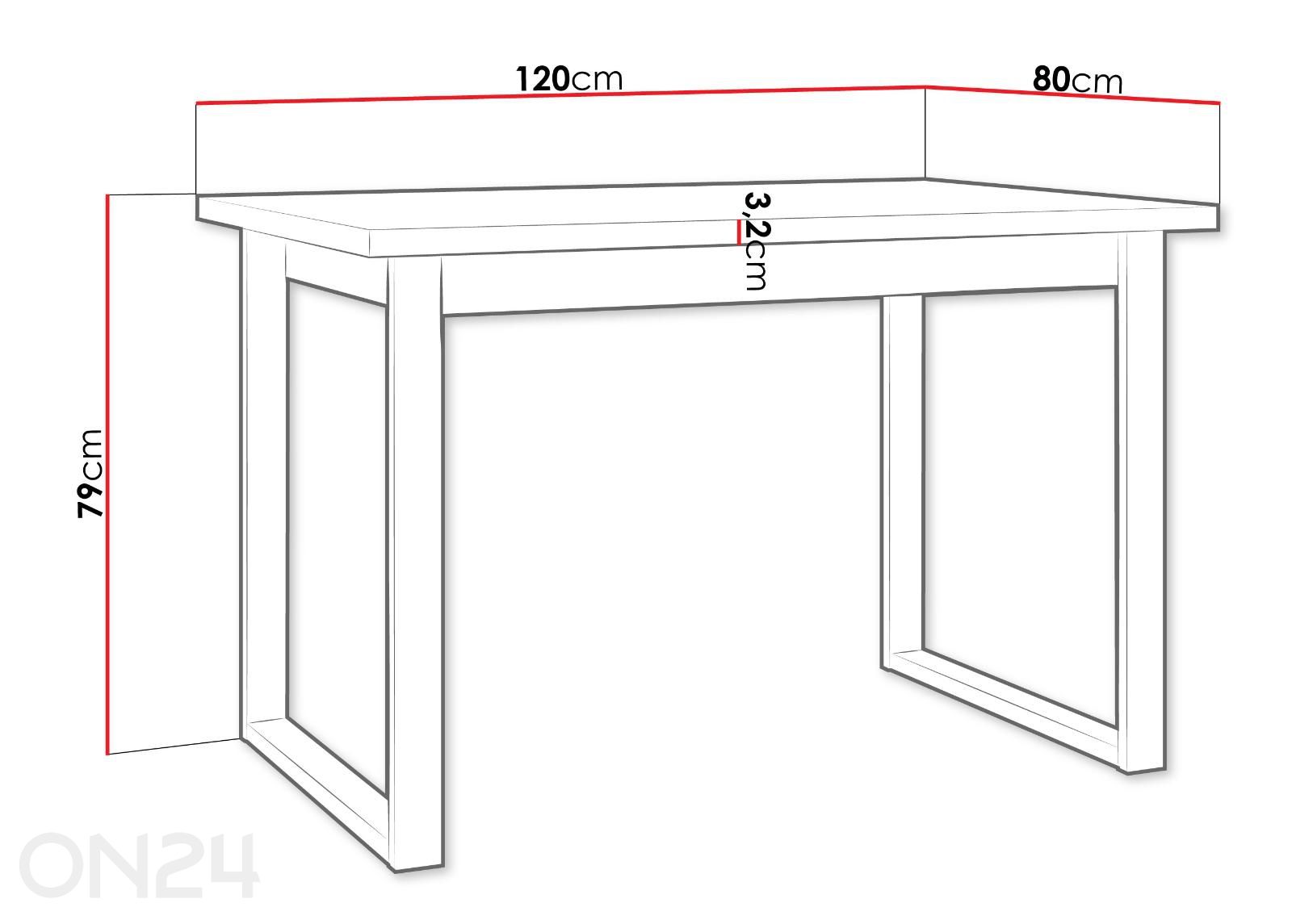 Pöytä Ikon S kuvasuurennos mitat