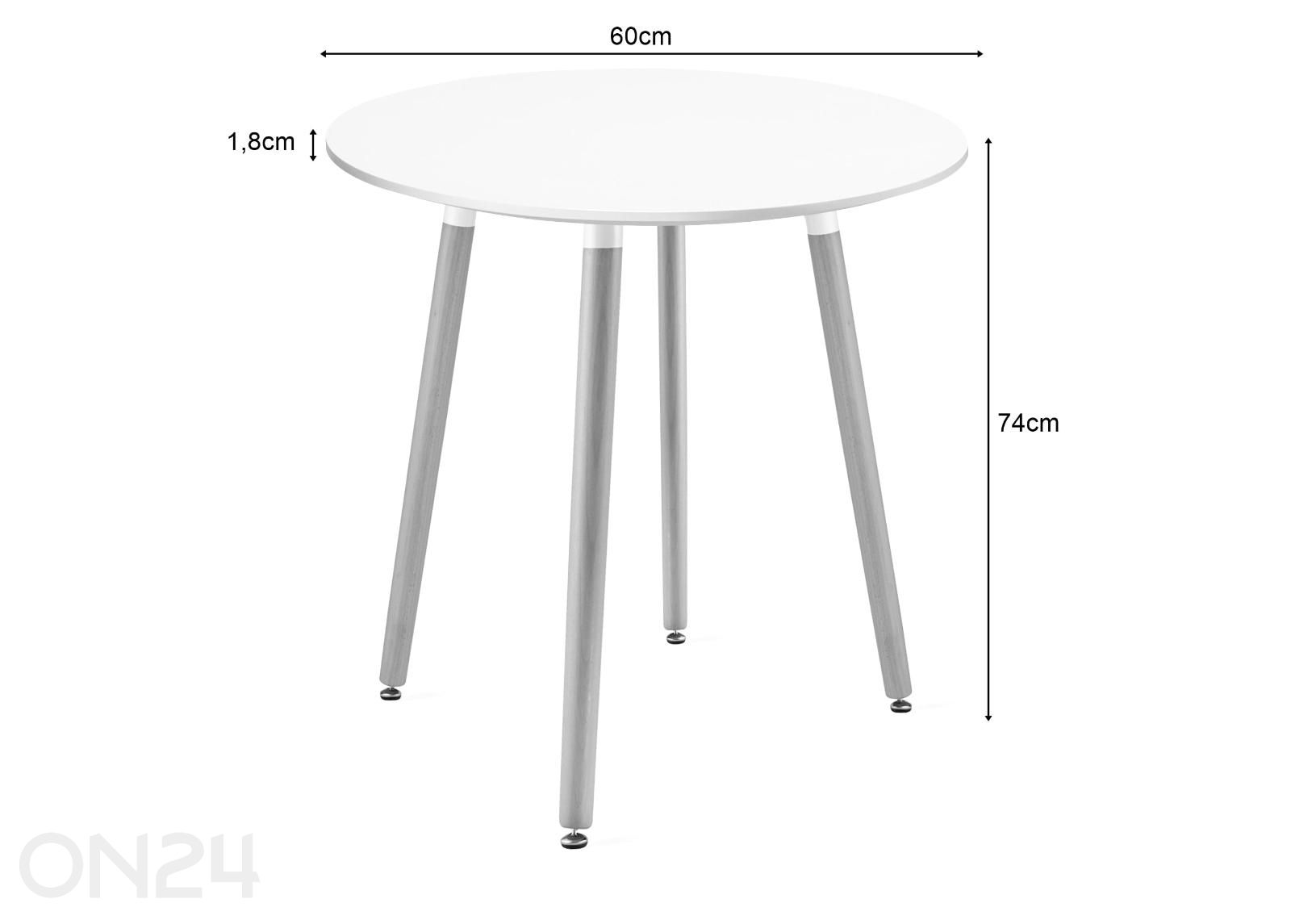 Pöytä Kami Ø 60 cm kuvasuurennos mitat