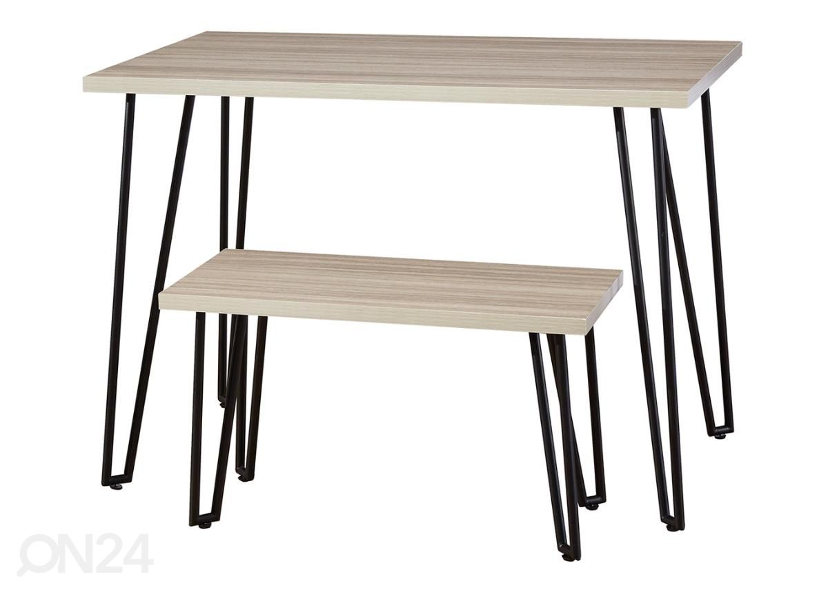 Pöytä + penkki kuvasuurennos