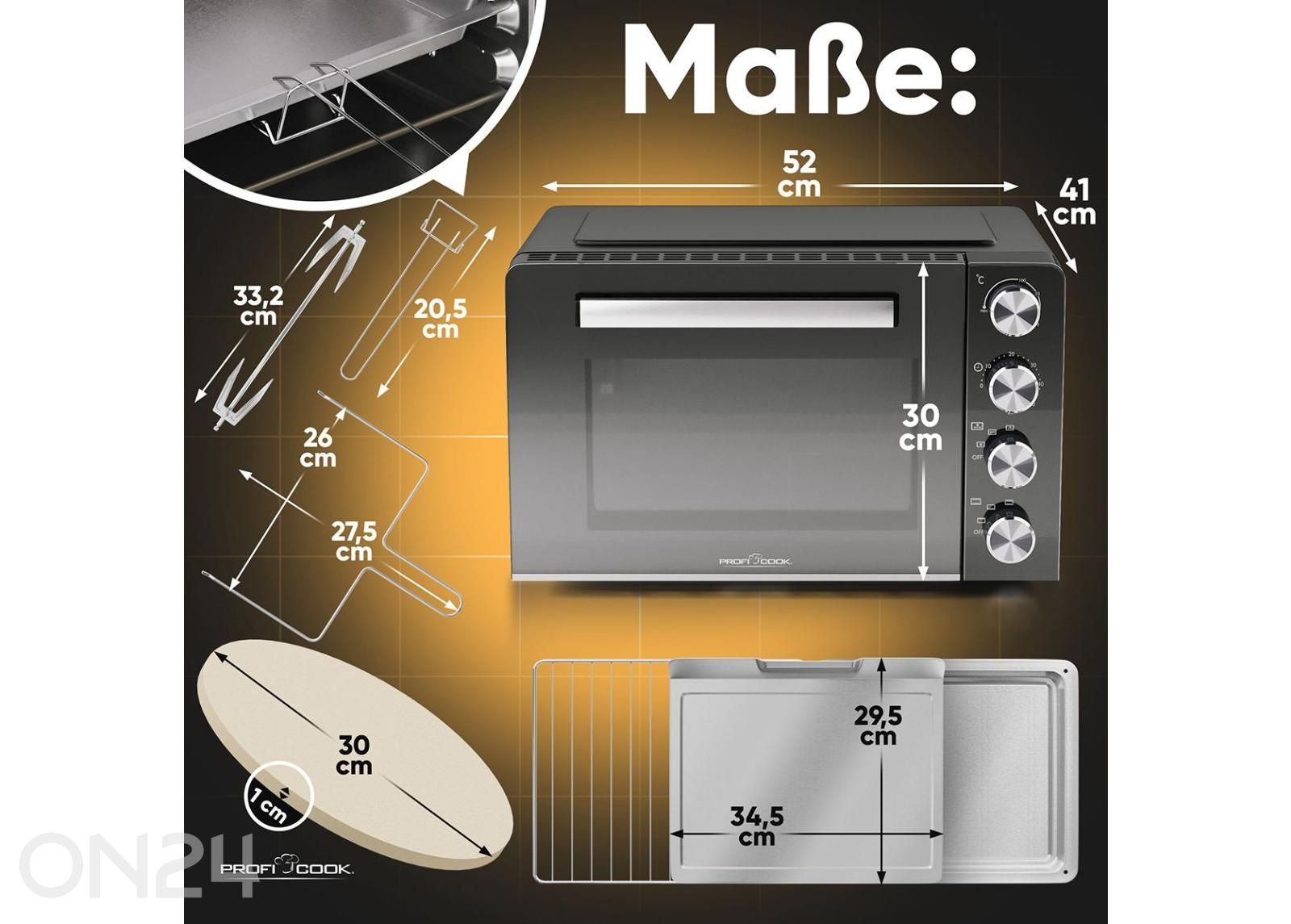 Pöytägrilli ProfiCook PCMBG1277 kuvasuurennos mitat