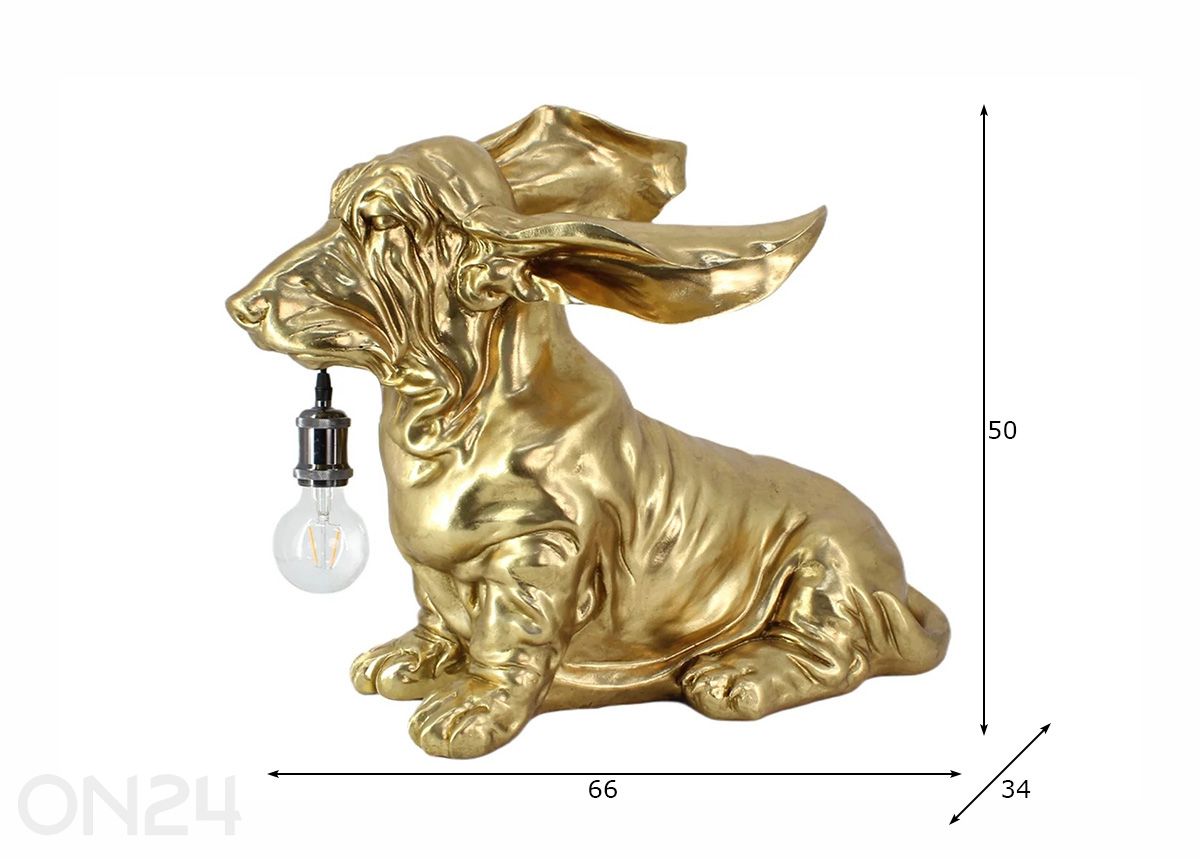 Pöytävalaisin Dackel kuvasuurennos mitat