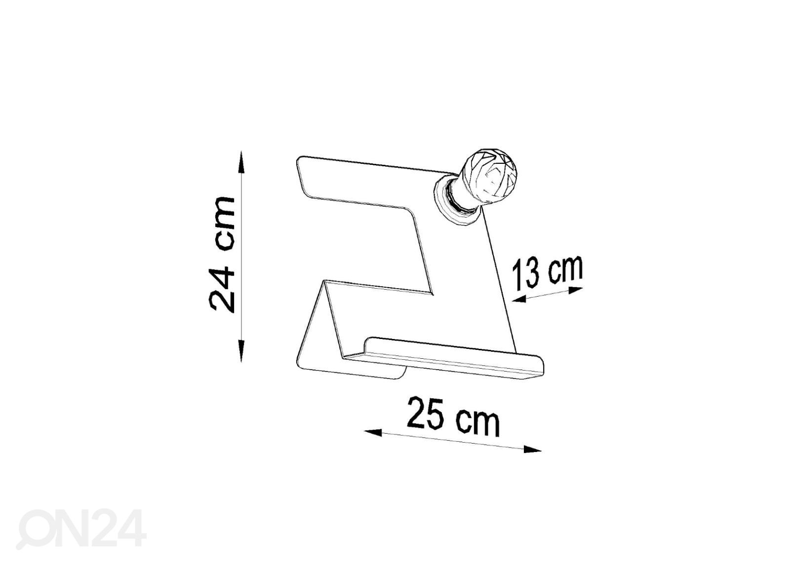 Pöytävalaisin Incline, musta kuvasuurennos mitat