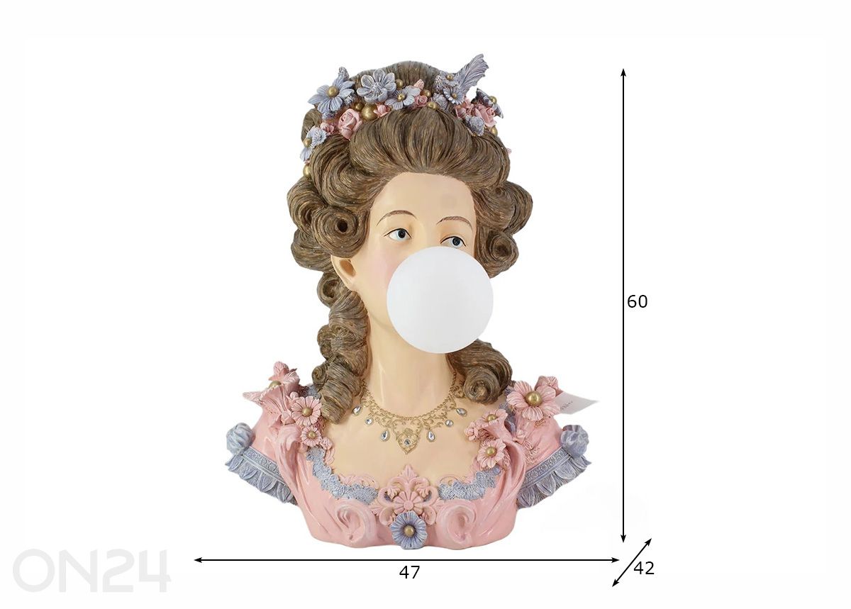 Pöytävalaisin Lady kuvasuurennos mitat