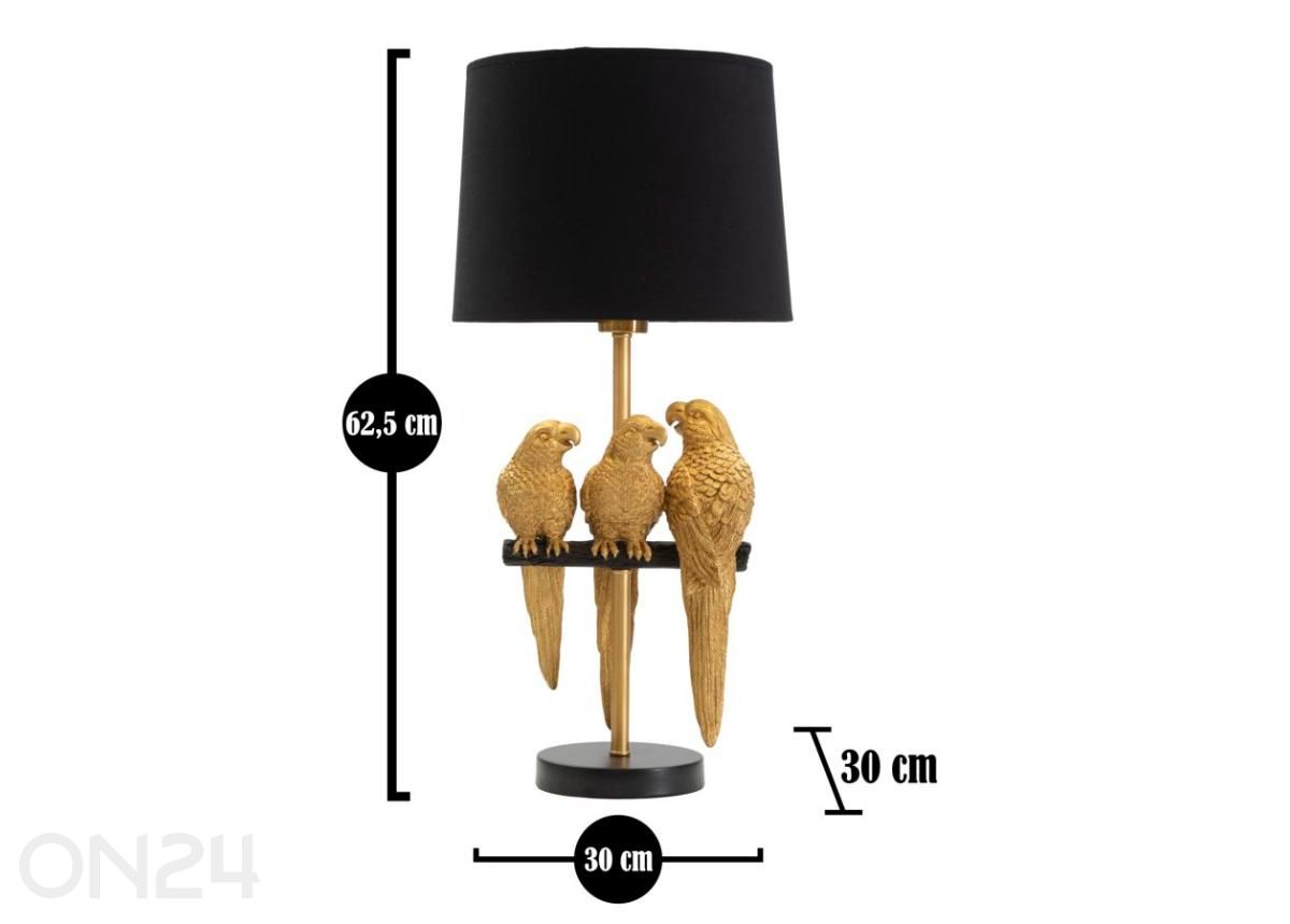 Pöytävalaisin Pappagalli 30x62,5 cm kuvasuurennos mitat