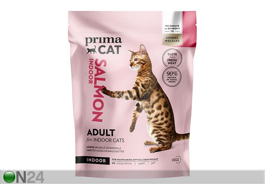 PrimaCat kuivaruoka lohella aikuisille sisäkissoille 1,4 kg kuvasuurennos