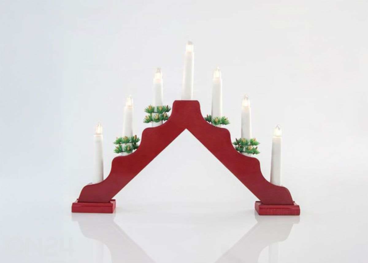 Punainen kynttilänjalka LED valolla kuvasuurennos