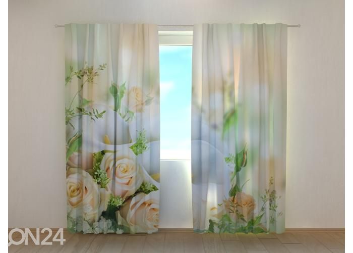 Puolipimentävä kuvaverho Bouquet of Spring Flowers 240x220 cm kuvasuurennos