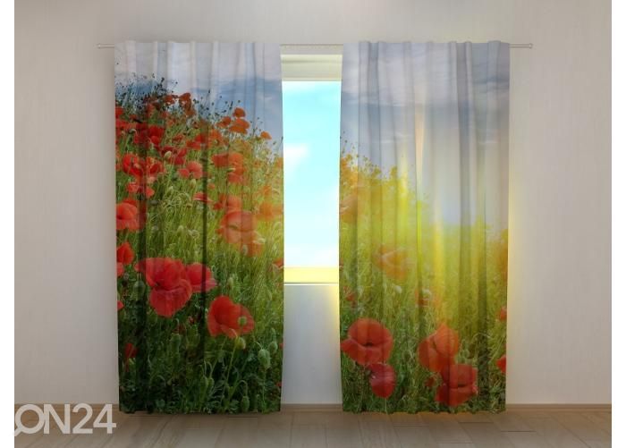 Puolipimentävä kuvaverho Poppies Hill 240x220 cm kuvasuurennos