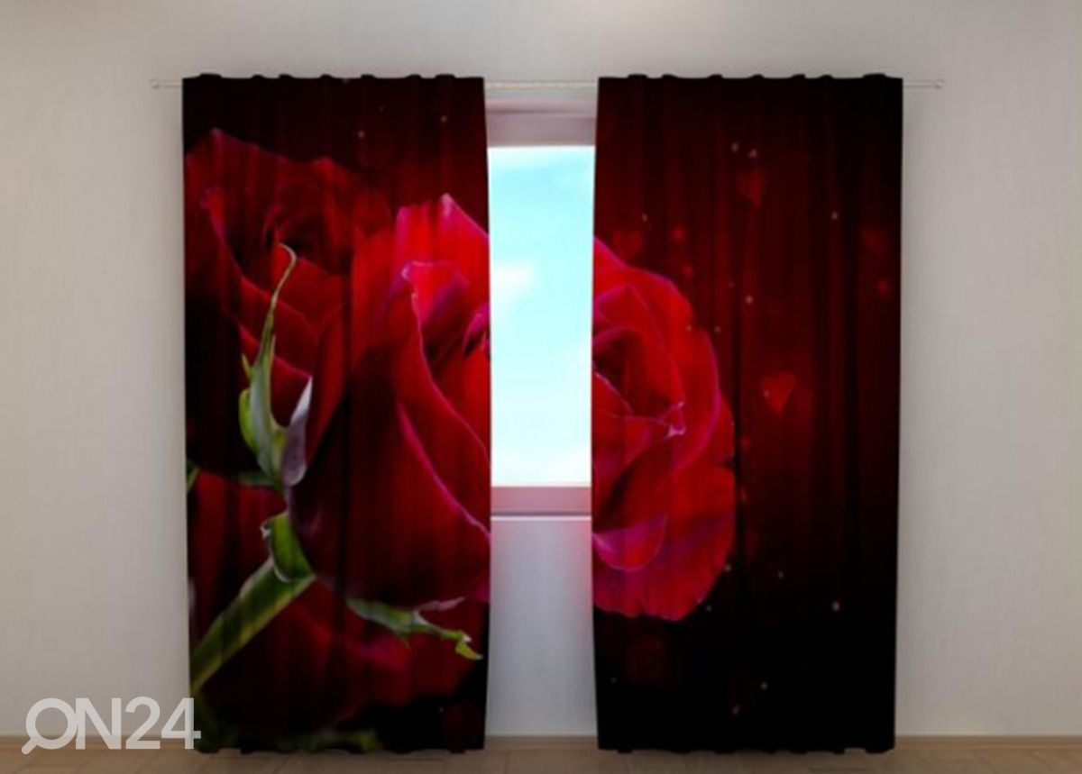 Puolipimentävä kuvaverho Red Heart 240x220 cm kuvasuurennos