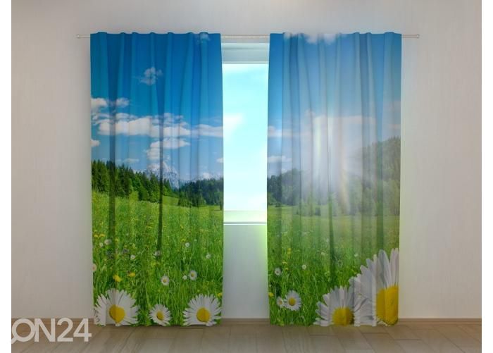 Puolipimentävä kuvaverho Springtime in the Alps 240x220 cm kuvasuurennos