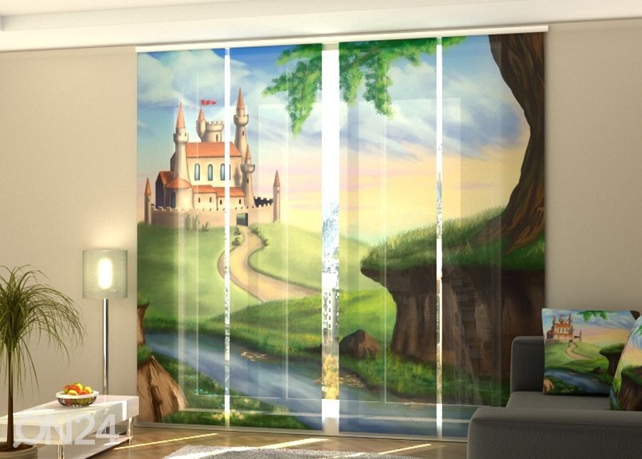 Puolipimentävä paneeliverho Castle for a Princess 1 240x240 cm kuvasuurennos