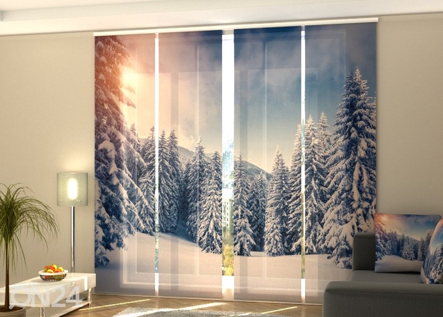 Puolipimentävä paneeliverho Christmas Sunset 240x240 cm kuvasuurennos