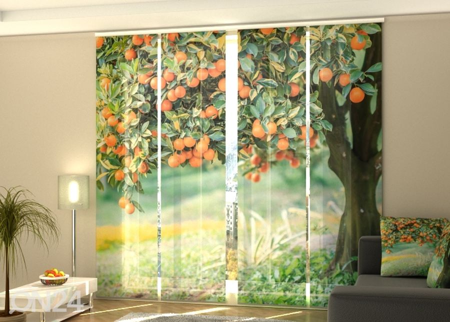 Puolipimentävä paneeliverho Mandarin tree 240x240 cm kuvasuurennos