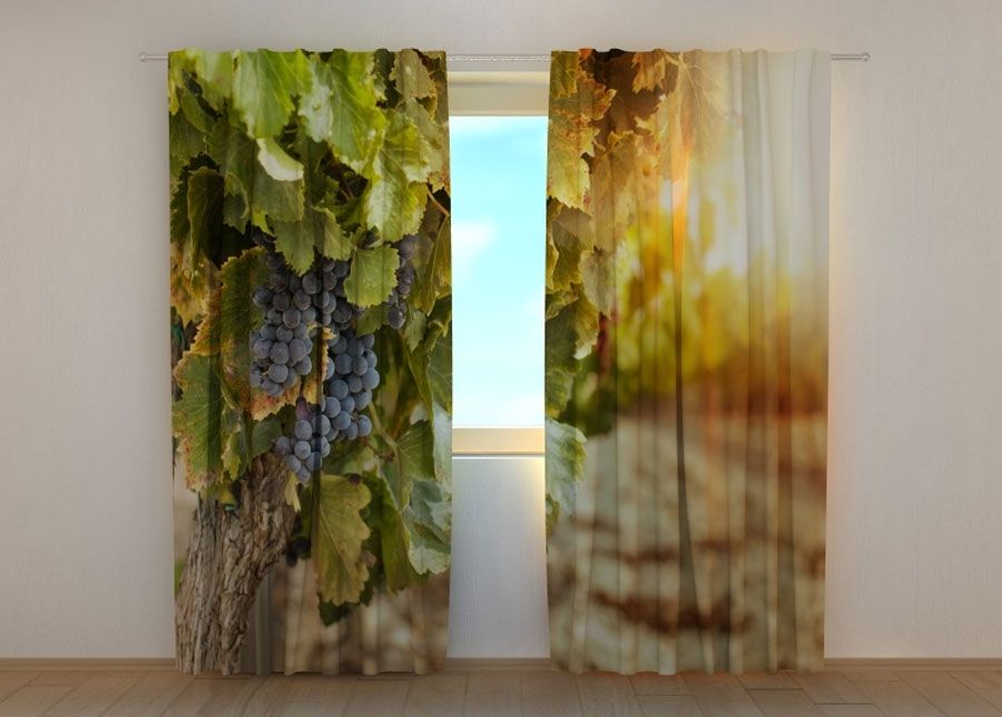 Puolipimentävä verho Autumn Grapes 240x220 cm kuvasuurennos