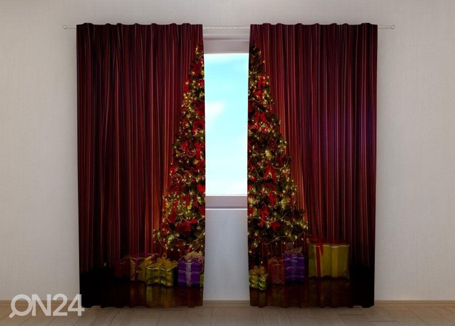 Puolipimentävä verho Christmas Tree 240x220 cm kuvasuurennos
