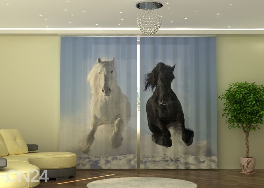 Puolipimentävä verho HORSE kuvasuurennos