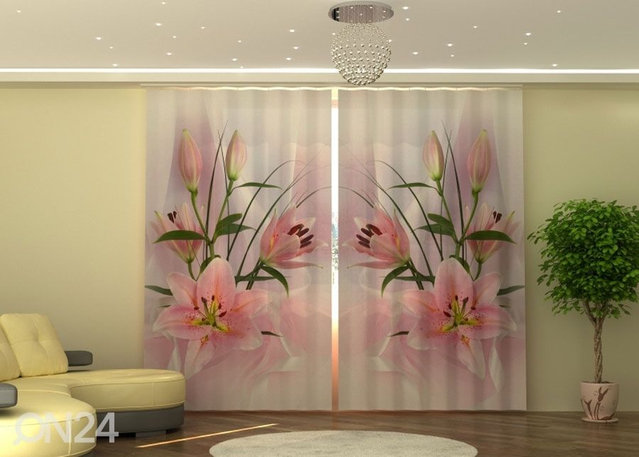 Puolipimentävä verho LILIES kuvasuurennos