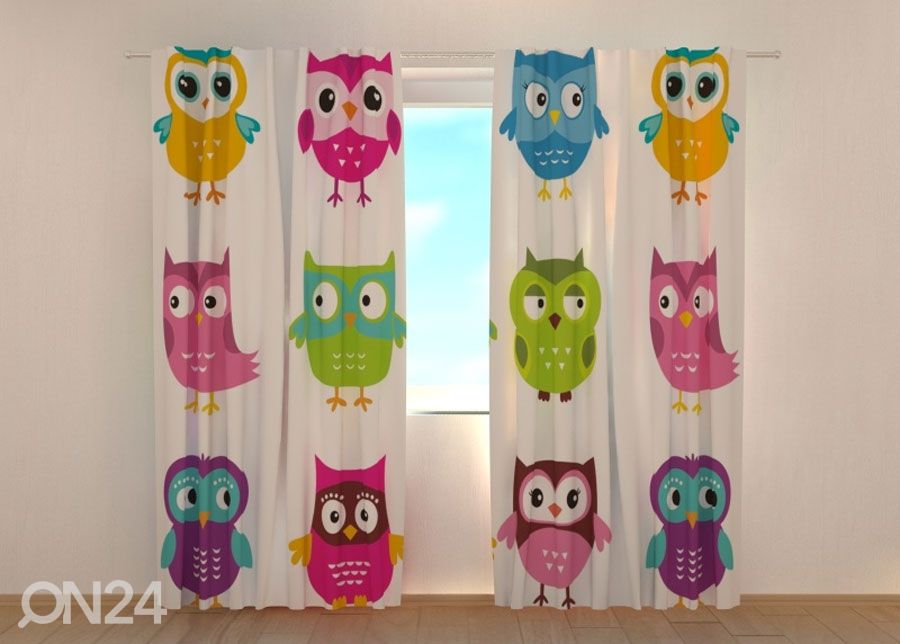 Puolipimentävä verho LOVELY OWL 1 kuvasuurennos