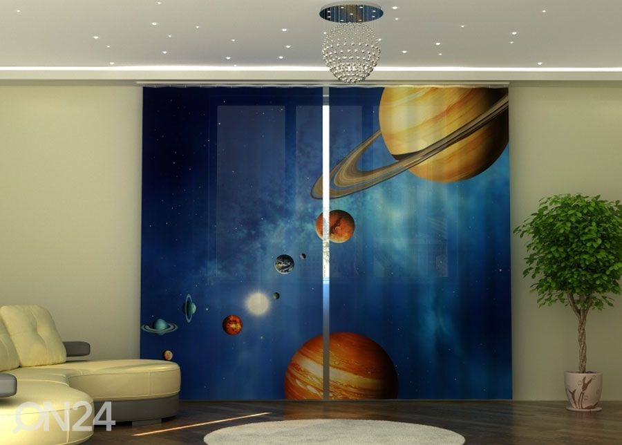 Puolipimentävä verho Solar System 290x245 cm kuvasuurennos
