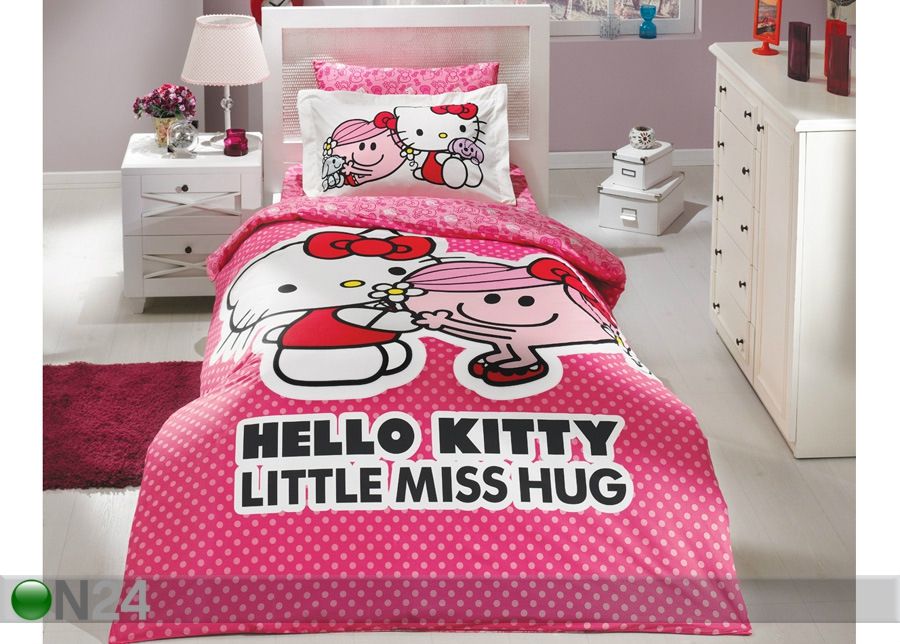 Pussilakanasetti HELLO KITTY 160x220cm kuvasuurennos