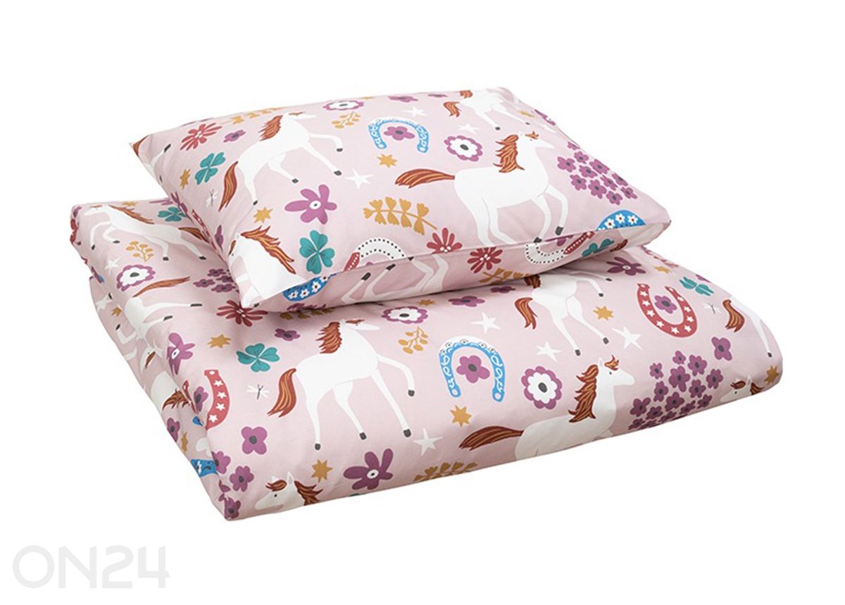 Pussilakanasetti Hevoset, pussilakana 150x210 cm + tyynyliinaa 50x60 cm kuvasuurennos