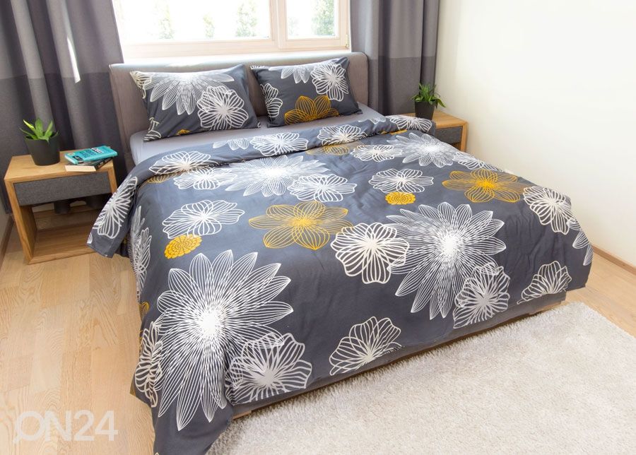 Pussilakanasetti Navy Flora 150x210 cm kuvasuurennos