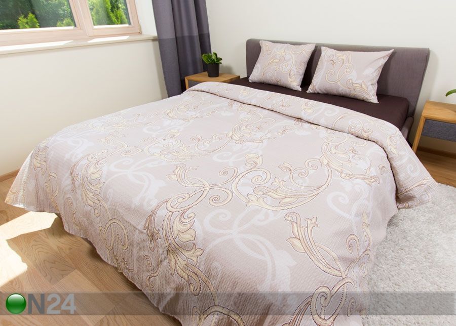 Pussilakanasetti ryppykankaasta Beige 220x210 cm kuvasuurennos