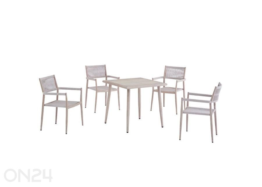 Puutarhakalusteet Bolzano pöytä + 4 tuolia beige kuvasuurennos