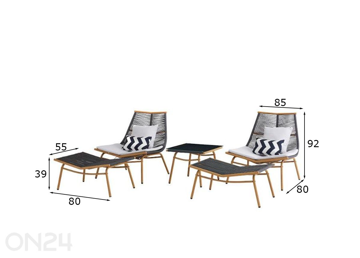 Puutarhakalusteet Elegant kuvasuurennos mitat