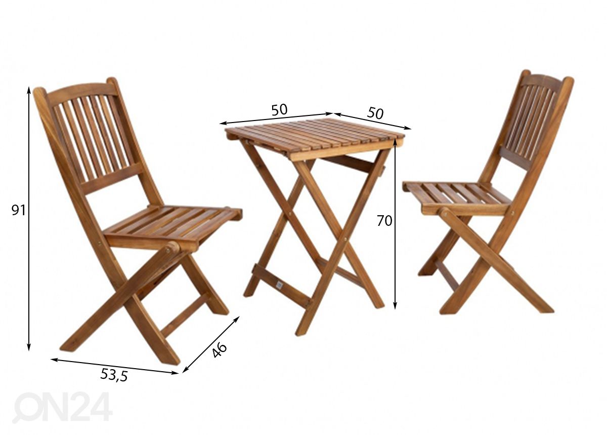 Puutarhakalusteet Gwen kuvasuurennos mitat