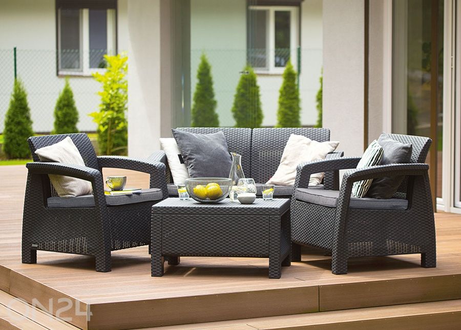 Puutarhakalusteet Keter Corfu, grafiitti kuvasuurennos