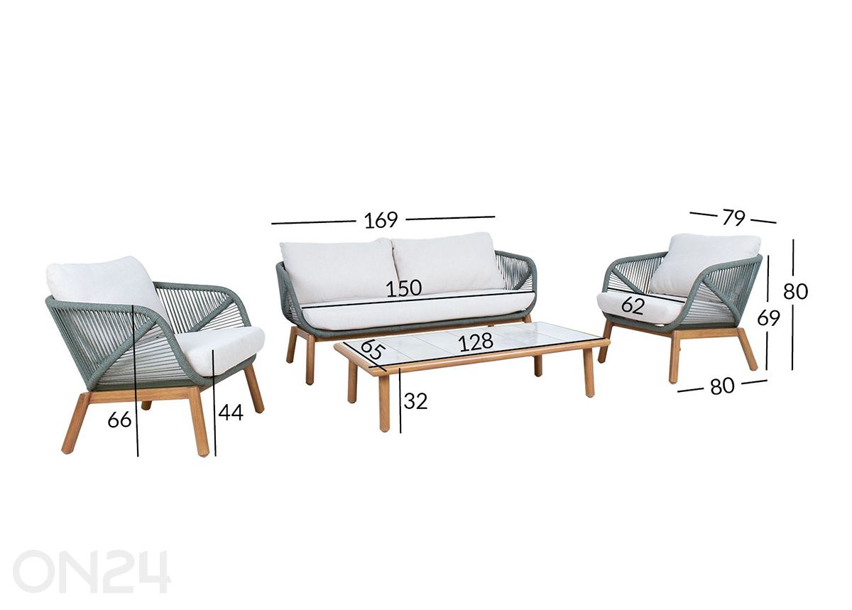 Puutarhakalusteet Tuxedo kuvasuurennos mitat