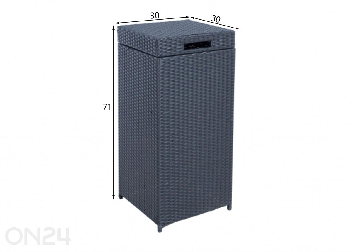 Puutarhan roskalaatikko Wicker kuvasuurennos mitat