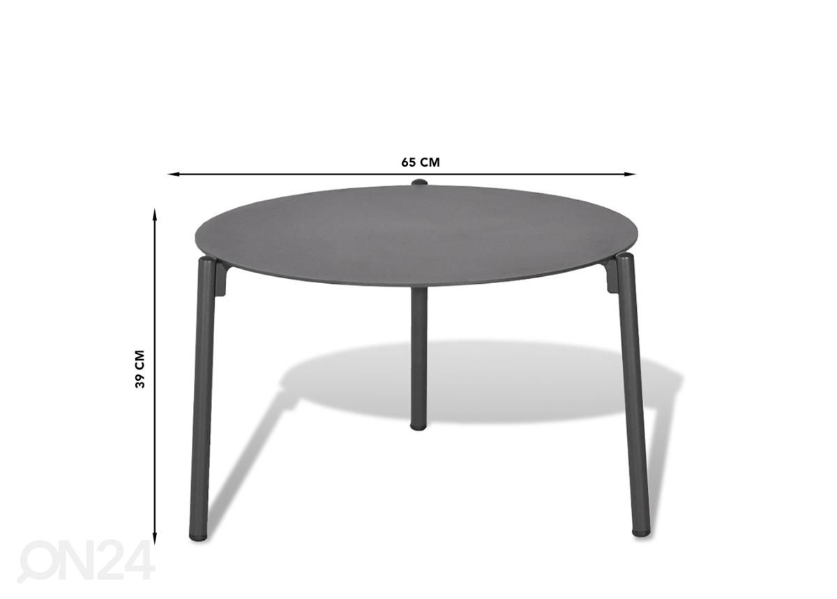 Puutarhapöytä Ø65 cm kuvasuurennos mitat