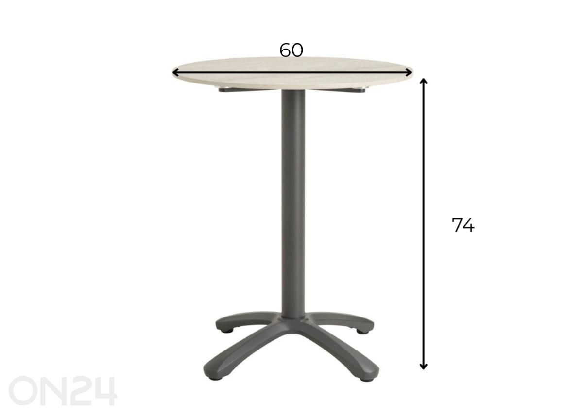 Puutarhapöytä Davos Ø60, musta/beige kuvasuurennos mitat