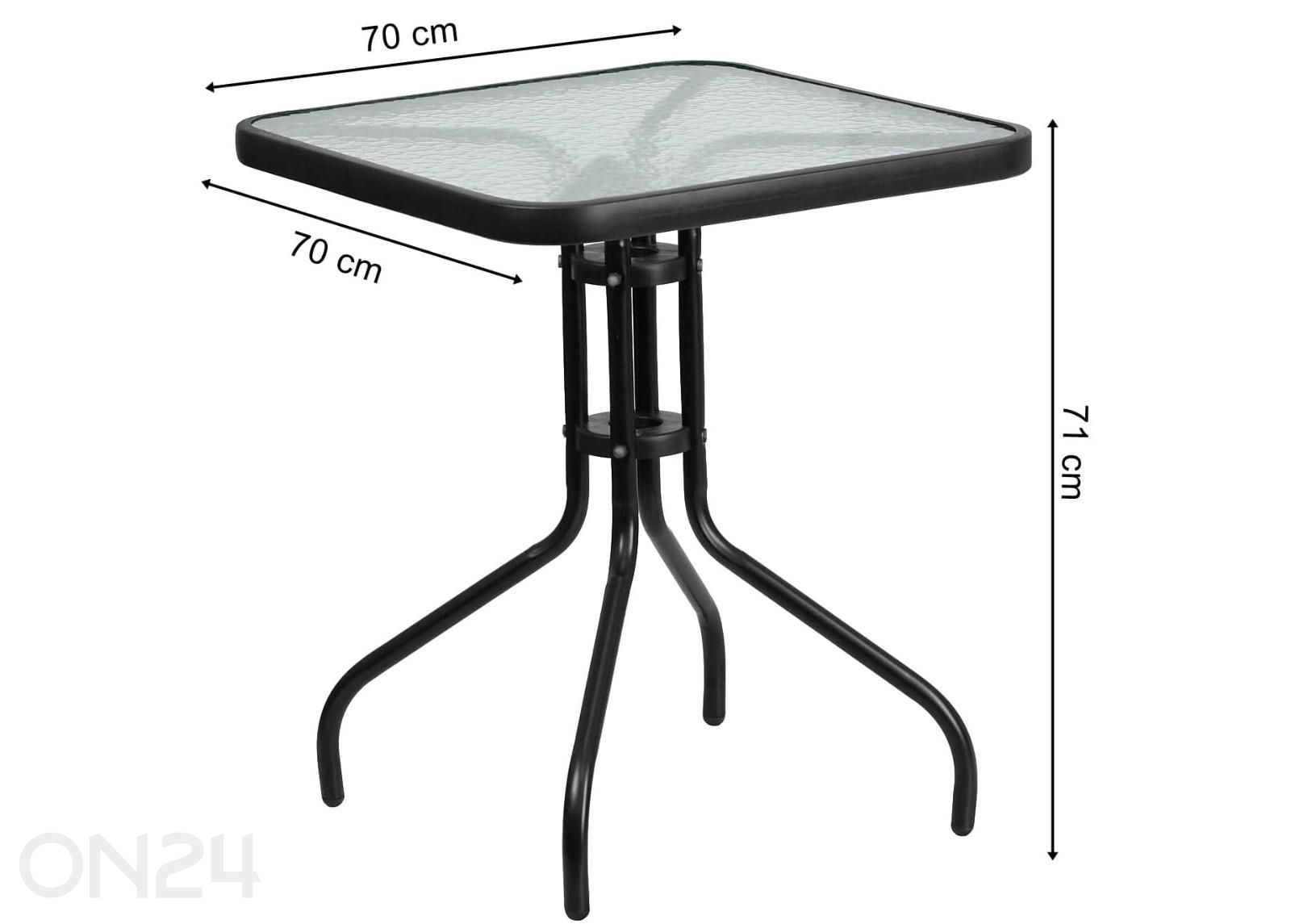 Puutarhapöytä Island 70 cm kuvasuurennos mitat