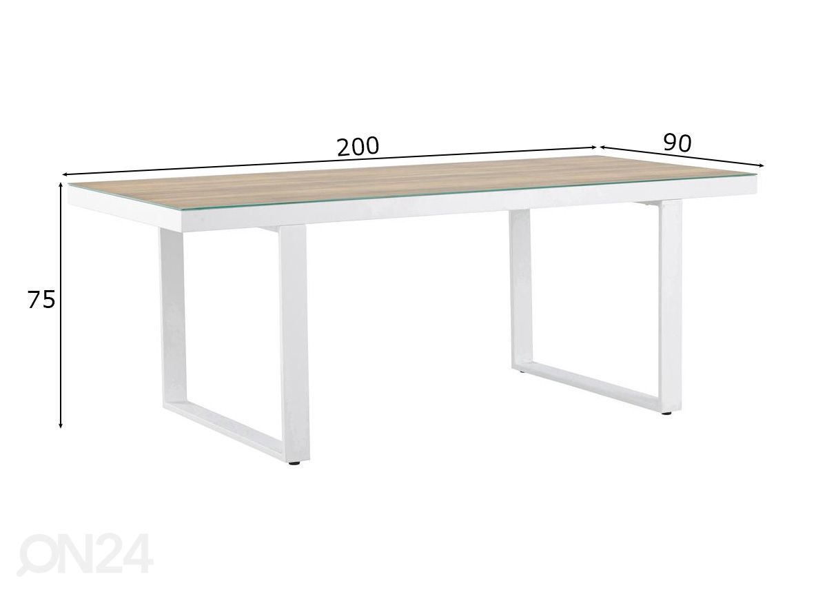 Puutarhapöytä Merlo kuvasuurennos mitat