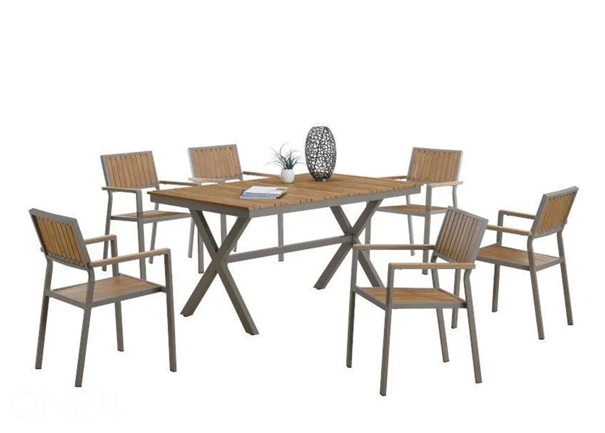 Puutarhasohva Ramsay, harmaa/ruskea kuvasuurennos